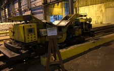 70000 lb. Planet Corp., rail mounted coil transport vehicle, 40"-78" coil diameter, 24"-54" coil width