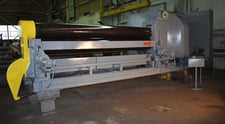 12' x 19/32" Bertsch #11, initial type plate bending roll, 15" dia top & bottom, air drop end