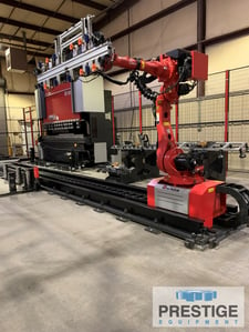 143 Ton, Amada #HG1303, 10' overall, 6-Axis robot, clamping, crowning, 8-Axis AMNC Control, 2018, #32344