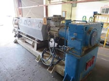 4.5" PTI #TS45000, pelletizing line, 30:1 L/D, electrically heated, water cooled, 1999