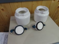U.S. Stoneware #OO, roller jars, .3 gallon, 5.5" diameter x 5.5" height (2 available)