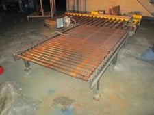 54" wide x 7.6' long, Cousins Packaging Co., Transfer Conveyor, 19" off the floor, 3.5" dia rollers, 1/2"