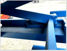 3000 lb. Air Casters Corp #D-12060, custom scissor lift table, 36" raise