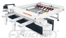Cam-wood #TX-P330X, Front Load Automatic Panel Saw, 126" max rip cut & pull-back, 15 HP, saw blade motor, 1"