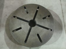 17" Lathe face plate with D1-6 back plate, 2-3/4" thick, 2-3/4" center hole diameter