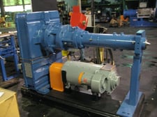 3.5" NRM, cold feed extruder, 12:1 L/D, 75 HP, 1750 RPM, 500 VDC motor, roller feed/power feed roll, rebuilt