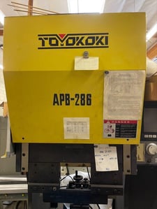 28 Ton, Toyokoki #APB-286, CNC press brake, 2.7' overall, 28.2" between housing, 3.94" stroke, 9.3" Shut