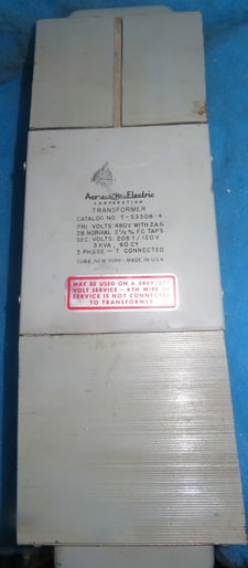 3 KVA 480 Primary, Acme T-53308-4 transformer, 1 yr warranty