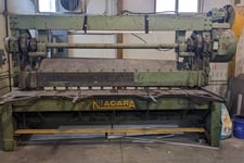 10 gauge x 10' Niagara #HL-10, Mechanical Shear, 120 x 16 work surface, 5 HP, 220/440 volts, 20m apms