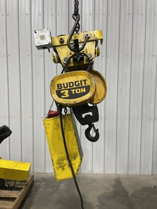 3 Ton, Budgit #11690127, chain hoist with trolley, serial #280027, #16113