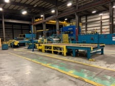Coil Packaging Line, Stamco, 10000 lb., 18" width, 20" ID, 30"-86" OD, 4-arm turnstile, down layer, 1987