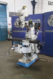 Promecam, Milling Machine, 12" x 58" table, 8" Riser, 2 HP, 2 Axis Dro, Table Power Feed, Lube Pump, Spray