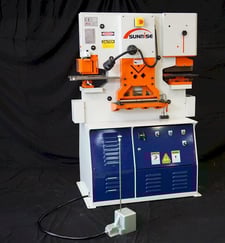 4" x 4" x 5/16" Sunrise #IW-66KB, hydraulic single vertical cylinder ironworker