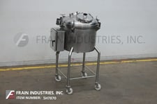 50 gallon 316 Stainless Steel single wall tank, 28" dia. x 24" deep with 20" straight wall, bolt down dome