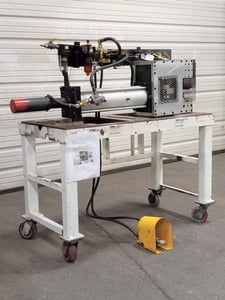 1" Crown Unlimited Machine, vise and ram type tube end forming, expanding, flaring, reducing machine, Late