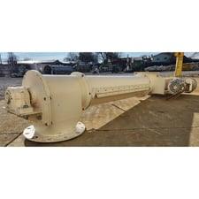 12" diameter x 5.5' long, tubular screw auger feeder conveyor, 6'-11" between endplates, 5'-6" between