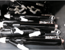Automatic 9 Gun Powder Coating System, Nordson Versa Spray II, Versa Spary guns
