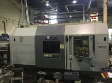 Hyundai Kia #SKT200TTSY, 30.7" swing, 8" chuck, 2.6" bar, Fanuc 18i-TB, 12 + 12 tools, 5k RPM, 30 HP, twin