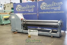 8' Potter & Johnston, power bending plate metal sheet rolls, emergency cable stop, air drop end, foot pedal