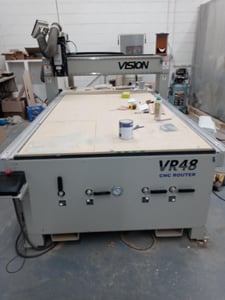 Vision #Vr48v, CNC Router/engraver, 4' x 8' work area, 12" Z-Axis stroke, 3 HP, aluminum T-Slot table, 2021