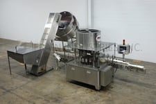 PMC #RC1600/MSL60/PS2100, 16 head Stainless Steel, rotary pump placer & capper w/60" OD unscrambling bowl &
