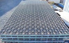 Heavy duty serrated galvanized welded grating, 14' L x 7.7' W (2 available)