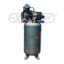 7.5 HP Cam-Wood #AC-7580X, Piston Air Compressor, 22 cfm @ 90 psi, 2-stage pump, 80 gallon vertical tank, 2023