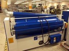 Orma #SP-2-1300, Top & Bottom Panel Brush Cleaner, 51-1/8" width x 3-1/8" thick working dims, 131 FPM, 7"