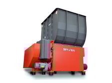 Weima #WLK-8, Vertical Hopper Fed Waste Grinder, 39" x 49" hopper, 1.75 cu.yd., 35 HP, 10" diameter x 39.4" L