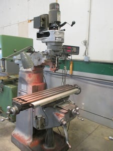 Millport #2, step pulley VERTICAL milling machine, 9" x42" table, 2 HP, power draw bar, digital read out