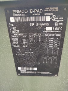 150 KVA 11500 Primary, 480Y/277 Secondary, Padmount Transformer, New