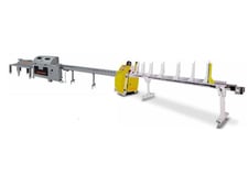 Cam-Wood #CS-18AAT-16/EM-300, End Matcher w/Optimizing Cutoff Saw, 12" width, 10.5" min. L, 300 FPM feed, (2)