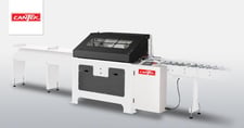 Cantek #EM-12, End Matcher, 12" width x 1.38" thick x 10.6 min. L, 295 FPM feed, 173" L infeed, 86" L outfeed