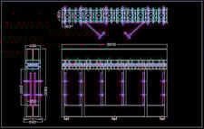 Quick #N-P80-01-10-10PL, Stile press, 1' x 10' pressing capacity, (10) 1' x 1' platens, 78000 lb. @ 120 psi