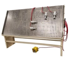 Ritter #R-375-V, Door & Panel Clamp, 4' x 8', 45 deg bed angle, (6) universal cylinder, (2) squaring bars