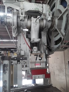 75 Ton, Clearing #TLR853, gap frame press, 5" stroke, 18.75"Shut Height, 3" adj., 36" x24" die bed