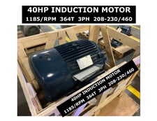 40 HP 1188 RPM North American, Frame 364T, TEFC, Severe Duty Inverter Duty, 208-230/460 Volts