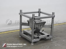 Tote System, 150 liter 316 Stainless Steel tote/bin, 25" W x 25" L x 25" D vessel, 9" diameter discharge with