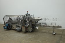 Adco #9WA-150-SS, automatic, continous motion, Stainless Steel, hot melt glue cartoner, rated from 50-150