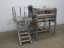 40 cu.ft. Morcos #RM1200M, double ribbon mixer, 14.7 HP, mounted on Stainless Steel 4 leg frame