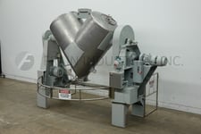 50 cu.ft. Patterson, 316 Stainless Steel twin shell mixer, bolt down covers, mounted on heavy duty frame