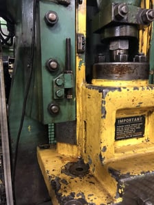 60 Ton, Brown & Boggs #17-1/2LJA, OBI flywheel punch press, 5" stroke, 12-3/8" Shut Height, 3" adj., 32"