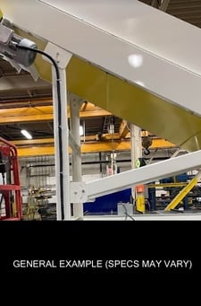 36" wide x 10' long, Rubber belt conveyor, medium duty, flat run, 2 HP, 60 FPM, new