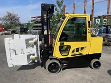 12000 lb. Hyster #S120FTPRS, enclosed cab roll clamp forklift, LP fuel, 100"/208" triple, 2017