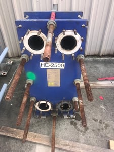 175 sq.ft., Alfa-Laval, Vertical Plate Exchanger, 100 PSI, 300 Degrees Fahrenheit, 2015, #113356