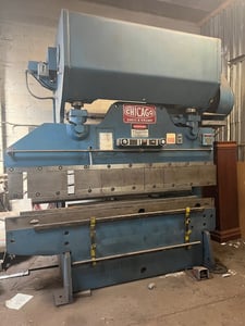 150 Ton, Chicago #68R, hydraulic press brake, 8' overall, 82" between housing, 3" stroke, 8" throat, 24"
