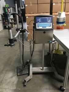 Videojet #1710, Ink Jet Coding Machine, 1 head, Pigment Based, 5 lines, 271 m/min line, 250 storage capacity