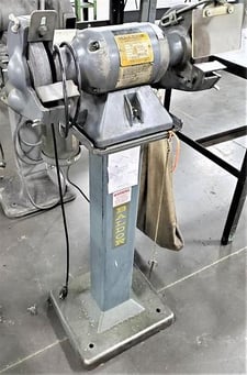 6" Baldor #7307, double end pedestal grinder w/Baldor dust collector, 1/2 HP, 3600 RPM