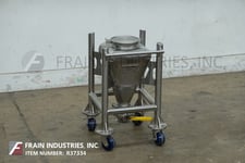 Tote System, Tote Systems 316 Stainless Steel mixing tote, 12" L x 12" W x 20" D, 7" clamp down cover, 4" dia