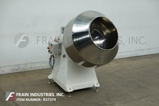 RollerMac Group Srl, Stainless Steel, angular shaped, coating pan, 44" diameter x 32" deep, 1.5 HP, mounted